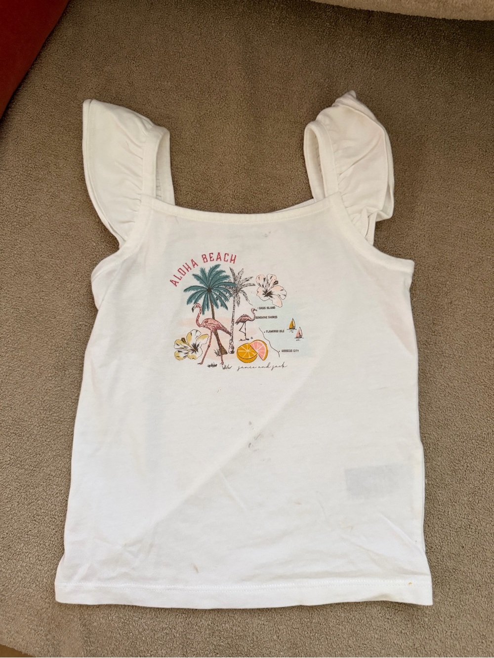 Janie and Jack White Aloha Beach Graphic Tank Top